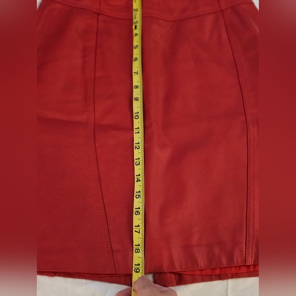Vintage leather skirt red size 10 - Picture 11 of 13